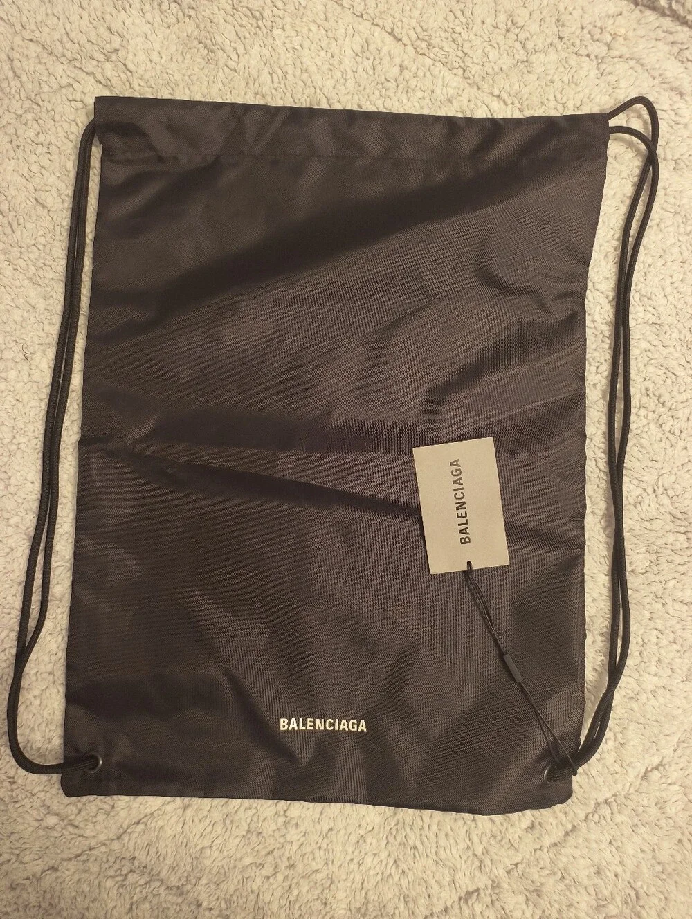 NEW Balenciaga Black EXPLORER Drawstring Backpack Sz 19.5 X 14 Inch